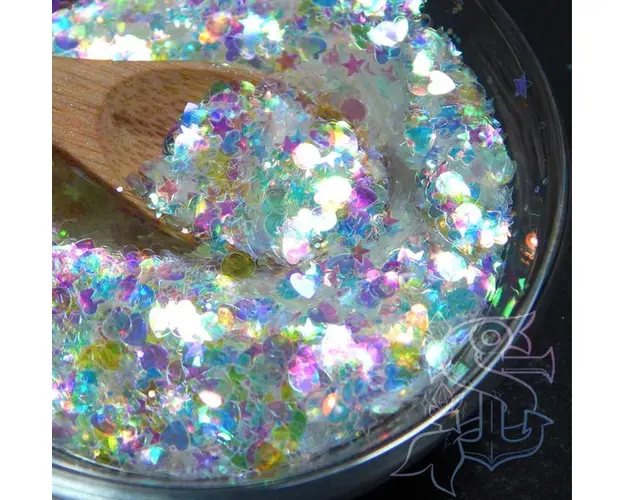 Ornament unghii multicolor, Stelute, Buline, Inimioare