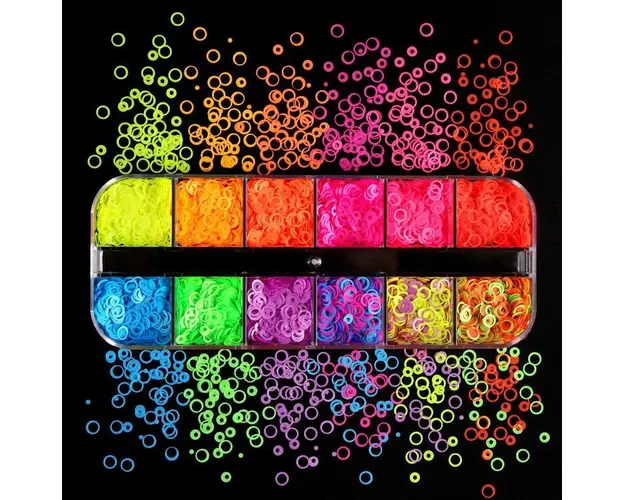 Paiete Unghii Fluorescente, set 12Buc