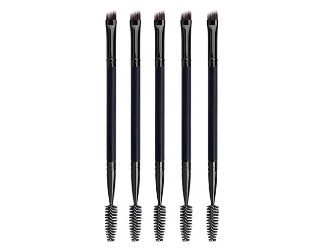Pensula Dubla Pentru Gene si Aplicare Fard Sprancene, Negru