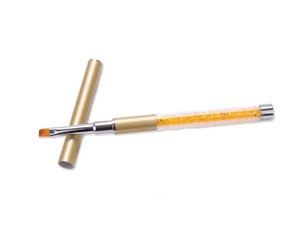 Pensula unghii gel, Cristale Gold, tip stilou nr 6