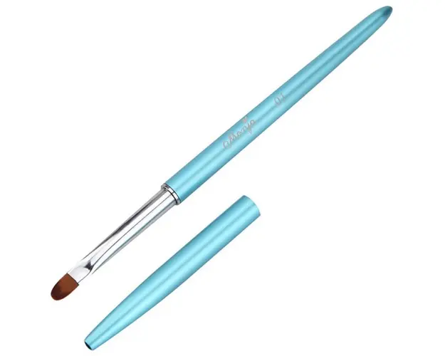 Pensula Gel Tip Stilou Limba Pisica Albastru Nr. 6