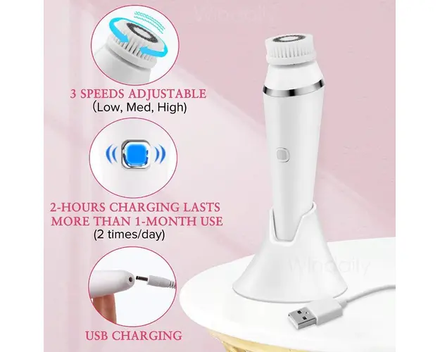 Perie Electrica De Curatare Faciala 4 in 1, Alb