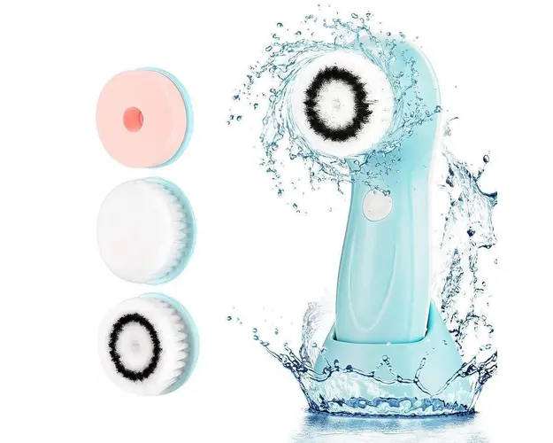 Perie electrica pentru curatare faciala si masaj 3 in 1 Roz