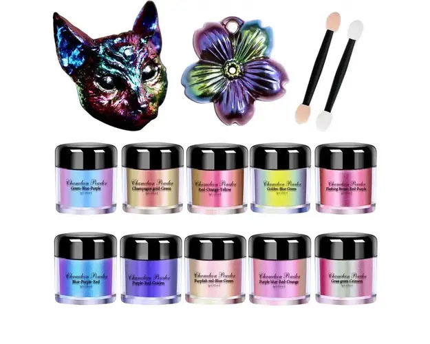 Pigment chameleon unghii Purple, Red, Golden 02