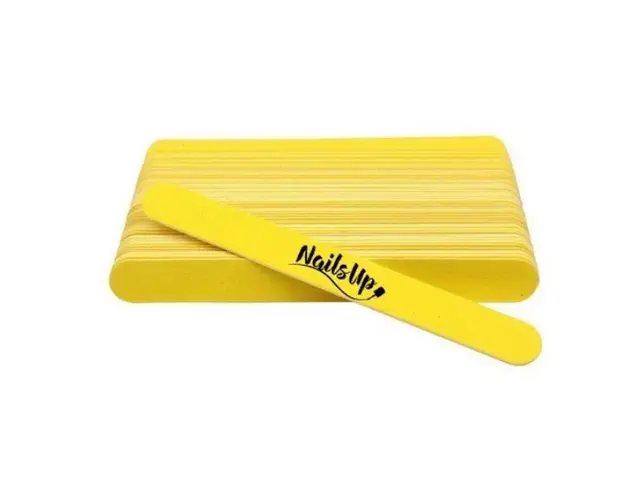 Pile unghii din Lemn, NailsUp,Granulatie fina, 50Buc/Set, Galben