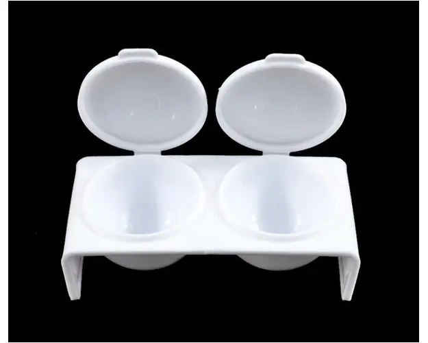 Recipient Manichiura 2 Cupe Cu Capac Alb