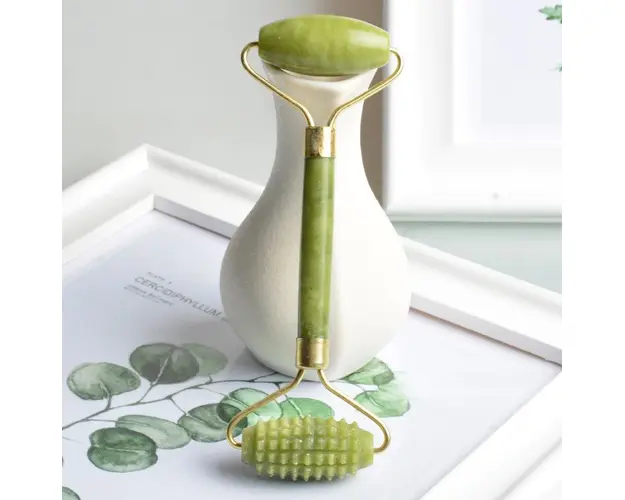 Rola Jad Pentru Masaj Facial Si Corporal, Verde