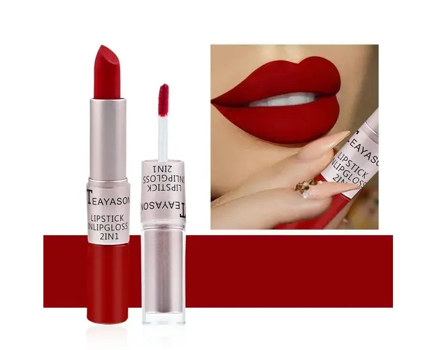 Ruj si Balsam de Buze Mat 2 in 1, Waterproof Red 05