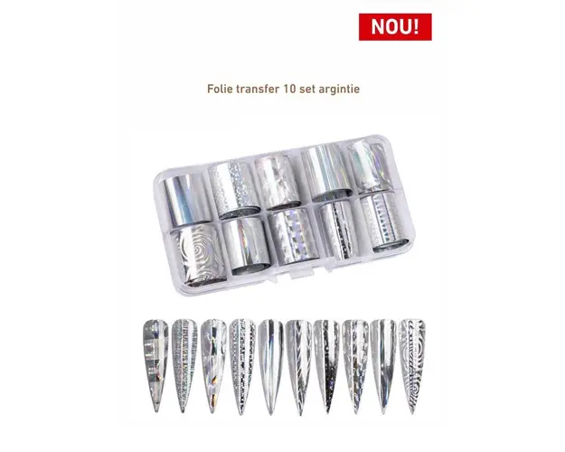 Set 10 Buc Folie Transfer Silver