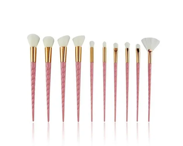 Set 10 Pensule Unicorn Pentru Machiaj, Roz - C05