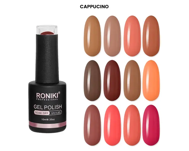 Set 12 Oje Semipermanente Roniki 10ml - Cappucino