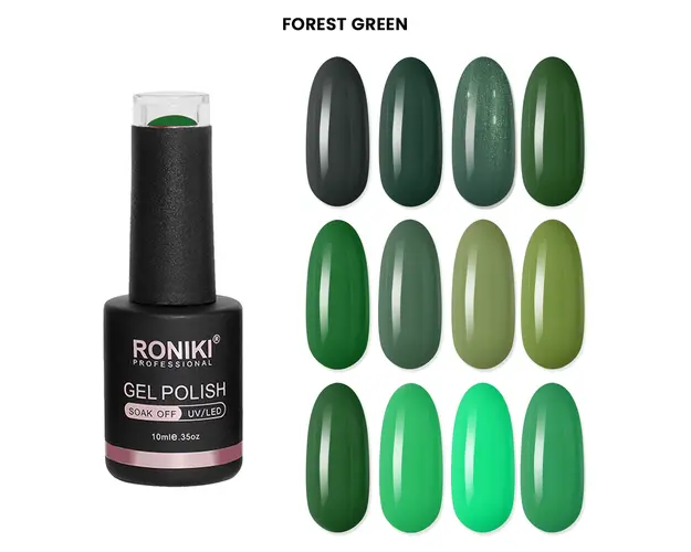 Set 12 Oje Semipermanente Roniki 10ml - Forest Green