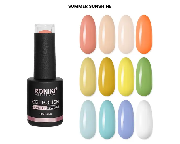 Set 12 Oje Semipermanente Roniki 10ml - Summer Sunshine