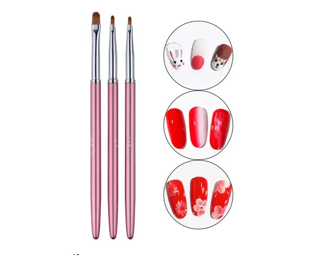 Set 3 Pensule Limba de Pisica Brown