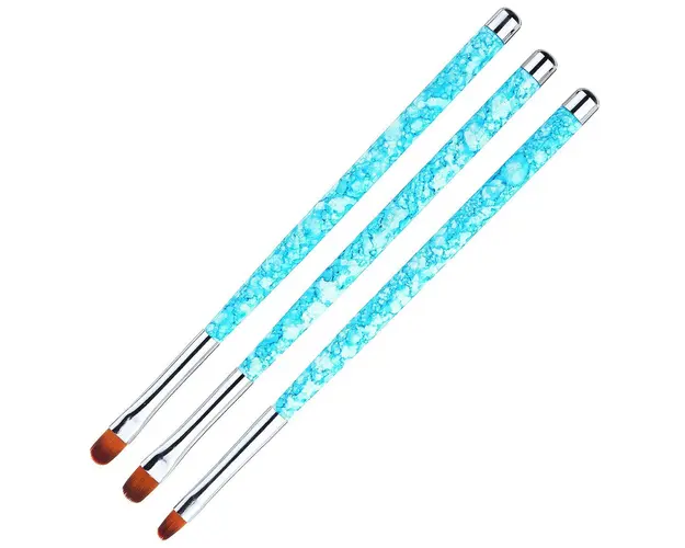 Set 3 Pensule Limba de Pisica Marble Blue