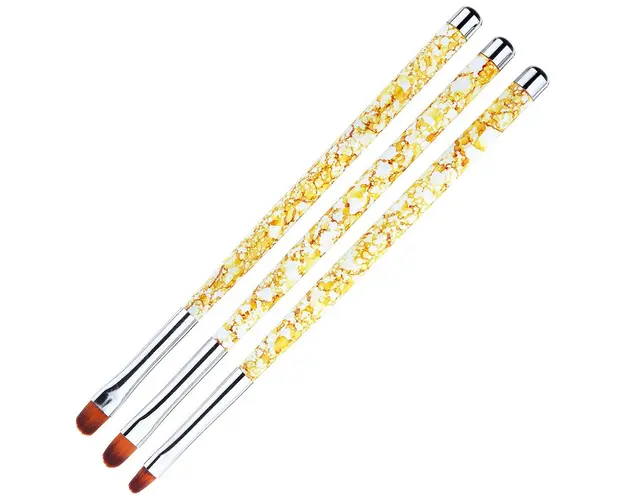 Set 3 Pensule Limba de Pisica Marble Yellow