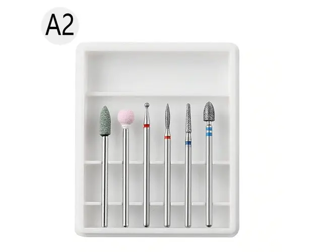 Set 6 Capete Freza Cuticula Manichiura / Pedichiura Alb - A2