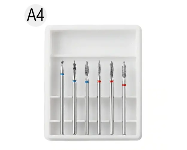 Set 6 Capete Freza Unghii Cuticula Alb - A4