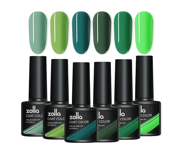 Set 6 Oje Semipermanente Zolla - Green Series 8ml