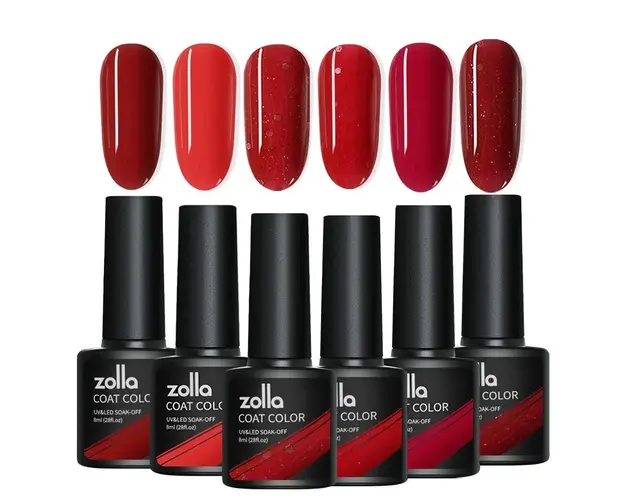 Set 6 Oje Semipermanente Zolla - Red Series 8ml