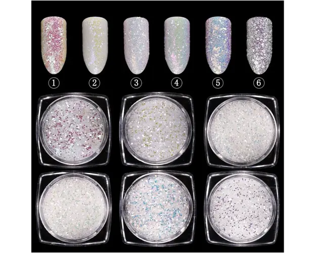 Set 6 Sclipici White Nail Art - GSP97 04