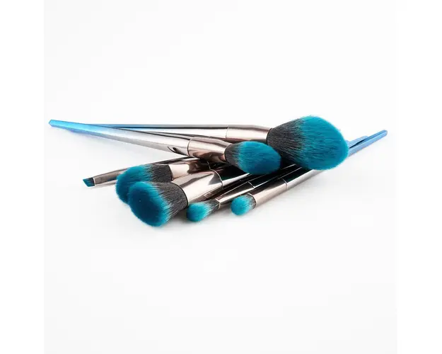 Set 7 Pensule Profesionale Pentru Machiaj, Albastru Degrade - MAK02