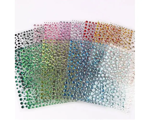 Set Sticker Cristale Autoadezive Diverse Marimi, Verde Inchis