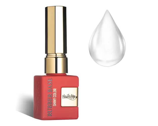 Shiny Rubber Base Nailsup - Gold Is Your Reflection Milky White Aruba 80, 8 ml