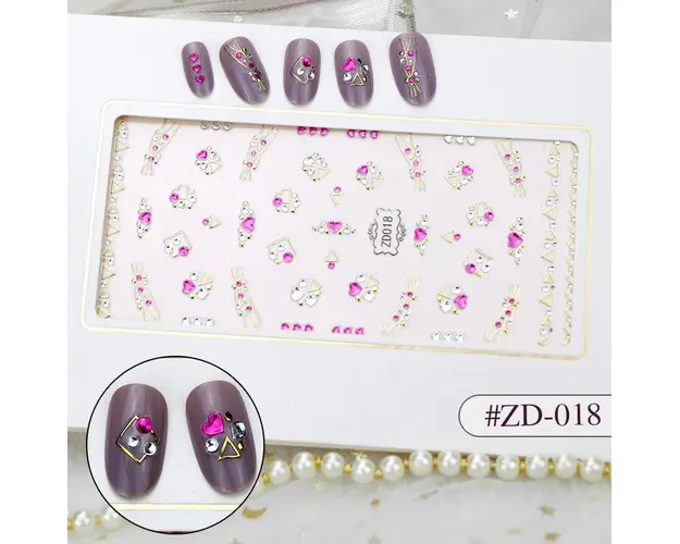 Sticker 3D Manichiura Nail Art Cristal ZD018