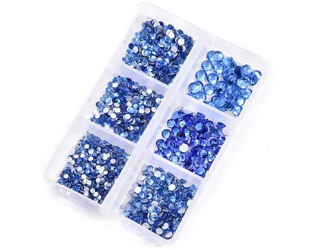 Strasuri unghii diverse marimi, Blue 02