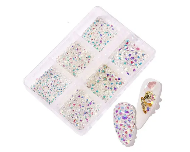 Strasuri unghii diverse marimi, Clear 03