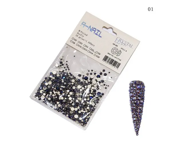 Strasuri Unghii Diverse marimi Nail Art - 1440 Bucati - 01