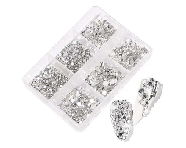 Strasuri unghii diverse marimi, Transparent 05