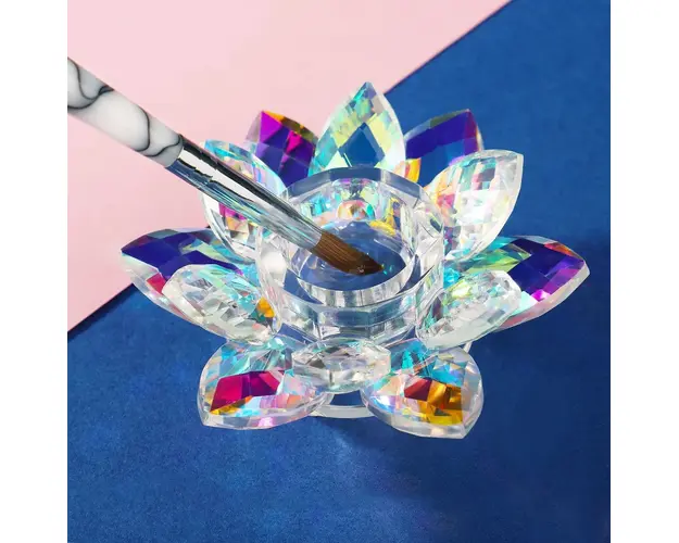 Suport Cristal Pensule cu capac, lichid Acrylic, Aurora 02