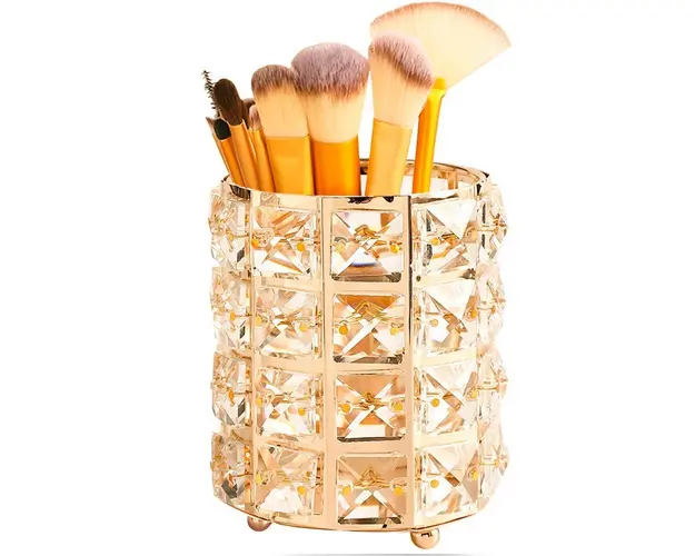 Suport Pensule cu Cristale, Gold