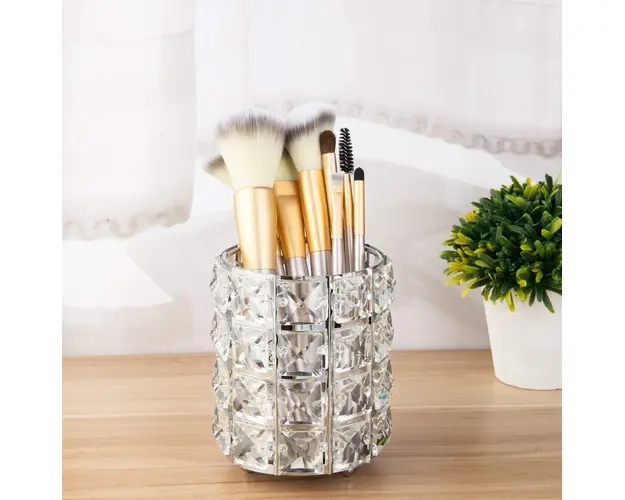 Suport Pensule cu Cristale, Silver