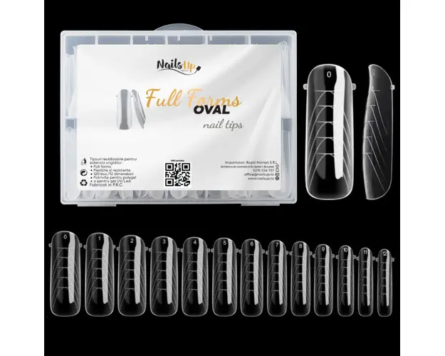 Tipsuri Reutilizabile NailsUp Full Forms Oval 120Buc
