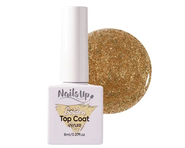 Top Coat Golden Glitter NailsUp 8ml