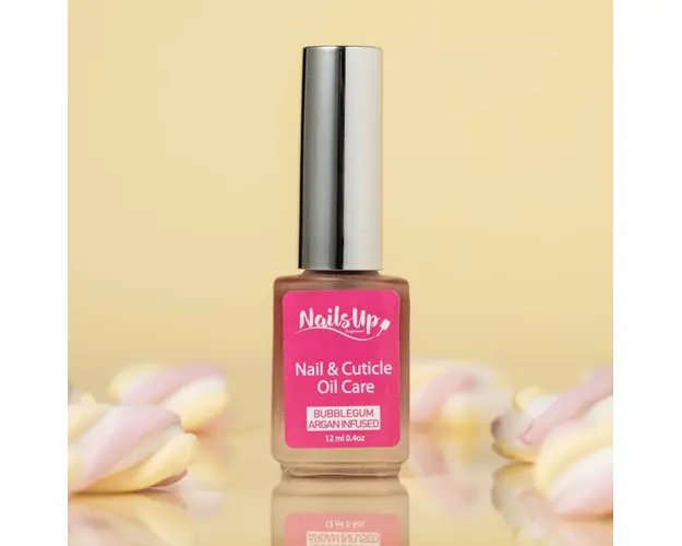Ulei Cuticule 12 ml, NailsUp, Bubblegum cu Ulei Argan