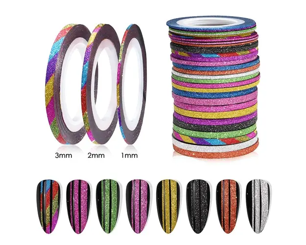 Banda Decorativa Glitter Set 10 culori- 3mm - BDG2 - EVERIN