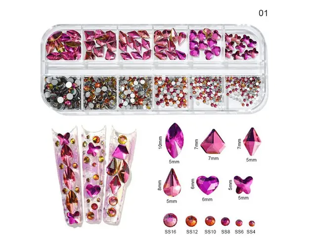 Cristale decor unghii marimi si forme diferite KK-01 - KK-01 - Everin.ro