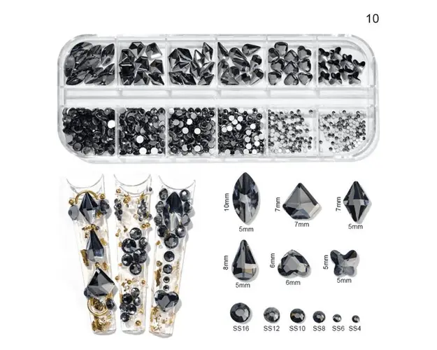 Cristale decor unghii marimi si forme diferite KK-10 - KK-10 - Everin.ro