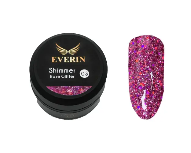 Gel color Shimmer Rose Glitter Everin 5ml- 03 - SRG-03 - Everin.ro