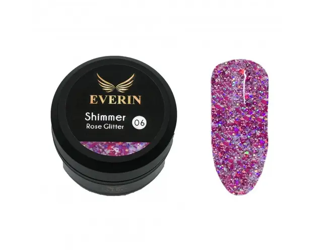 Gel color Shimmer Rose Glitter Everin 5ml- 06 - SRG-06 - Everin.ro