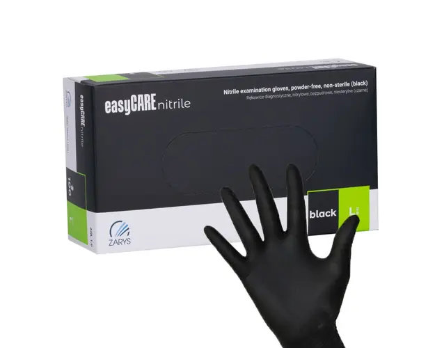 Manusi latex pudrate EasyCare cutie 100 buc. marime L Negru - Everin