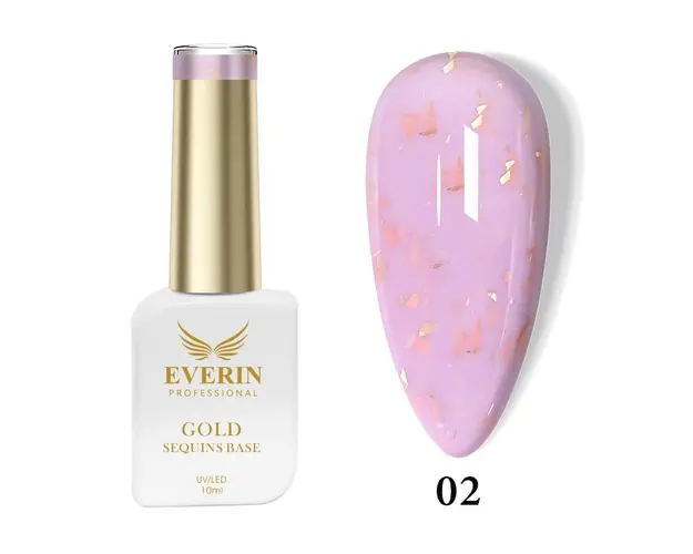 Rubber Base Everin Gold Sequins Collection 10ml- 02 - Everin