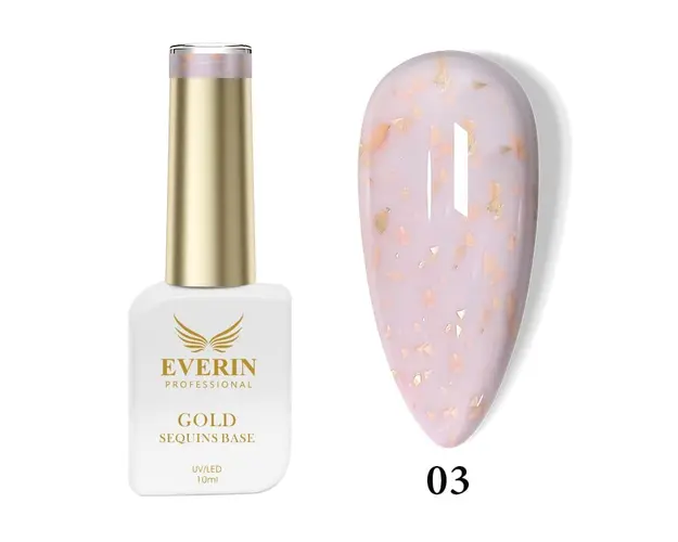 Rubber Base Everin Gold Sequins Collection 10ml- 03 - Everin