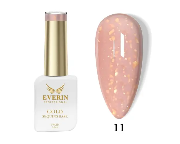 Rubber Base Everin Gold Sequins Collection 10ml- 11 - Everin