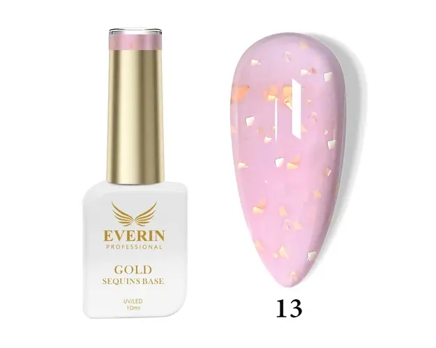 Rubber Base Everin Gold Sequins Collection 10ml- 13 - Everin