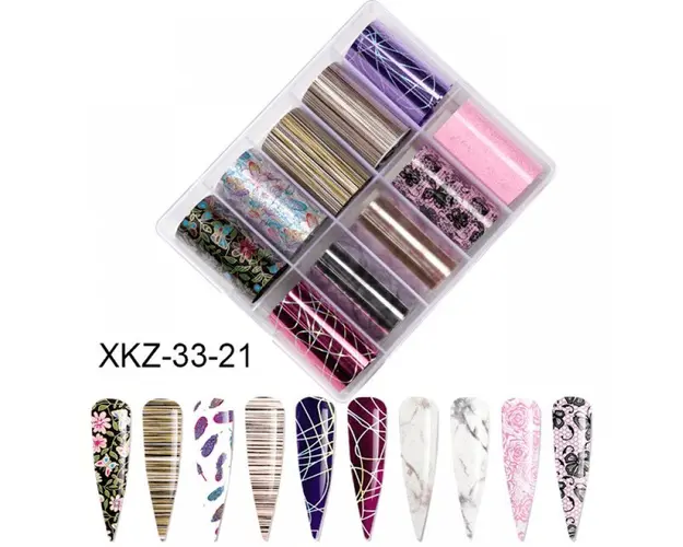 Set 10 folii de transfer 100x4cm. xkz-33-21 - XKZ-33-21 - Everin.ro